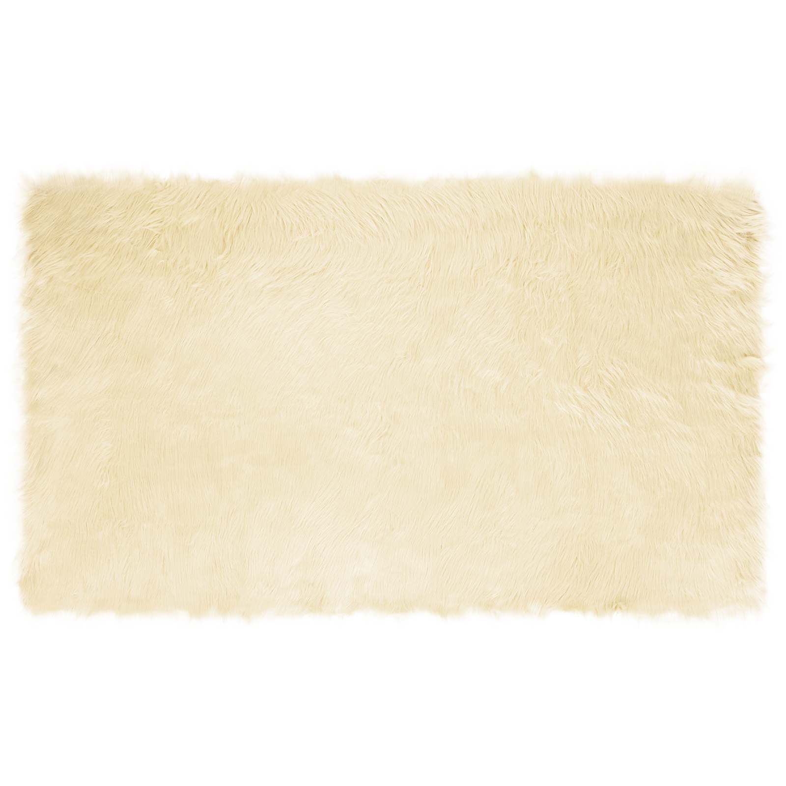 VidaXL Kunstschaffellteppich Tafalla Creme 100 x 200 cm Polyester