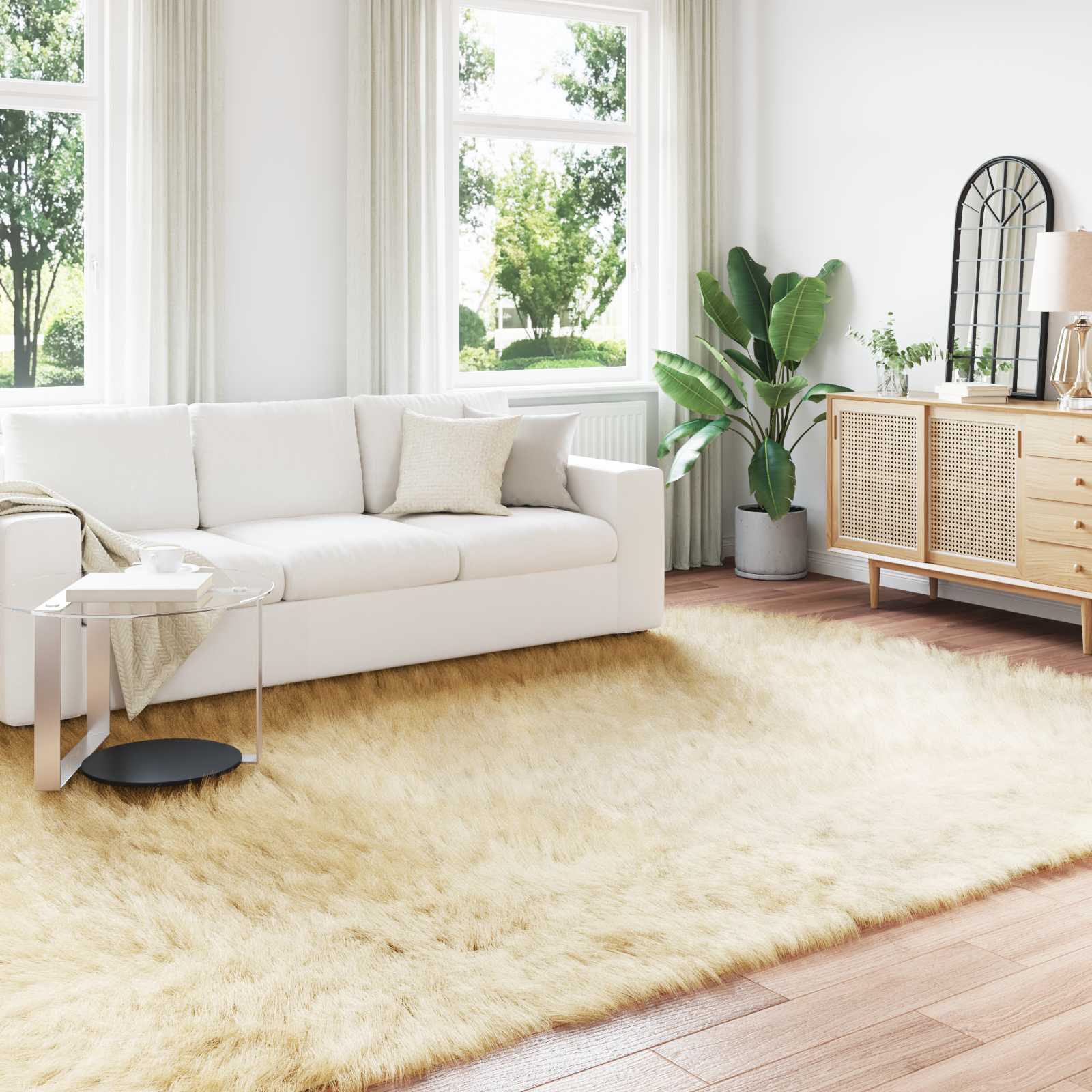 Vidaxx Kunstschaffellteppich Tafalla Creme 240 x 340 cm Polyester