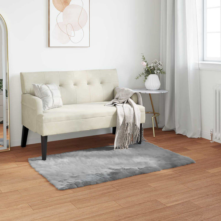Vidaxx gefälschter Schaffellteppich Tafalla grau 80 x 150 cm Polyester
