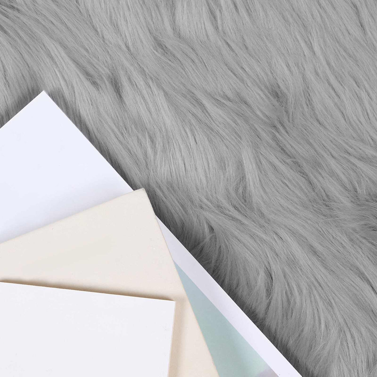 Vidaxx Kunstschaffellteppich Tafalla grau 80 x 200 cm Polyester