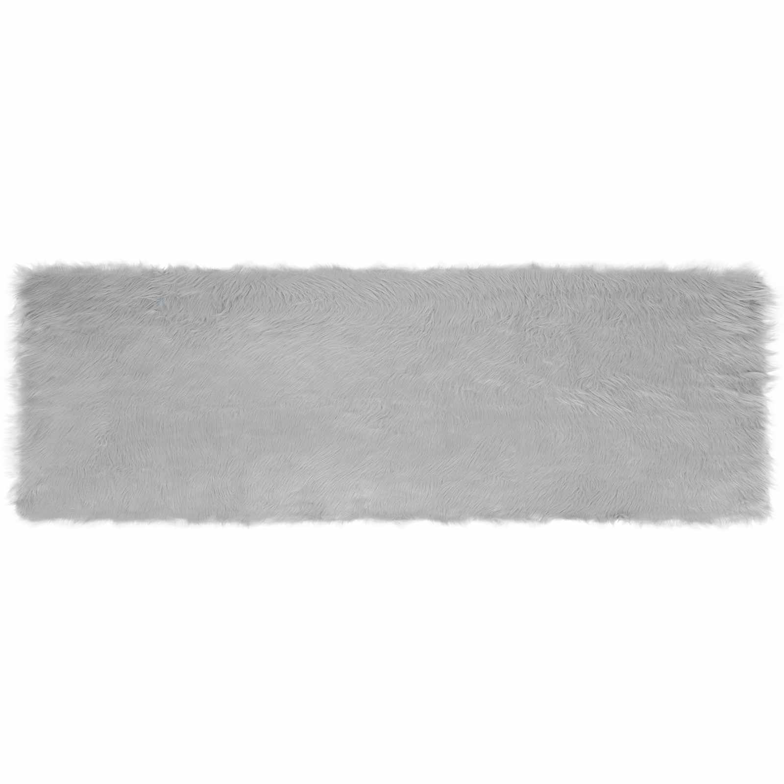 VidaXL Kunstschaffellteppich Tafalla grau 80 x 250 cm Polyester