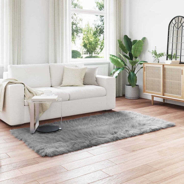 Vidaxx Kunstschaffellteppich Tafalla grau 100 x 200 cm Polyester