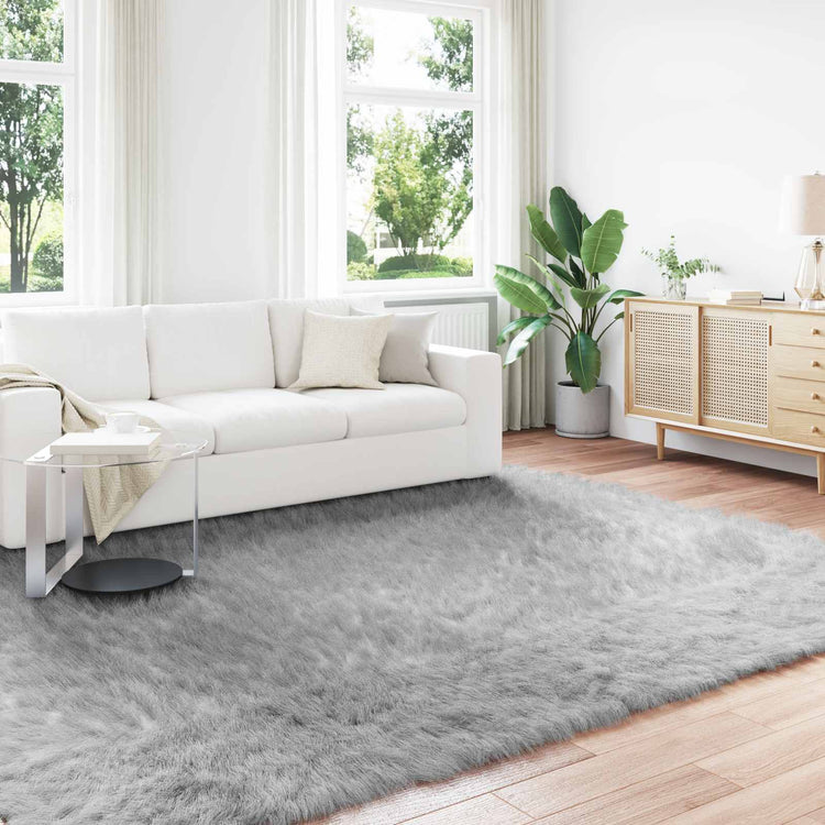 Vidaxx gefälschter Schaffellteppich Tafalla grau 240 x 340 cm Polyester