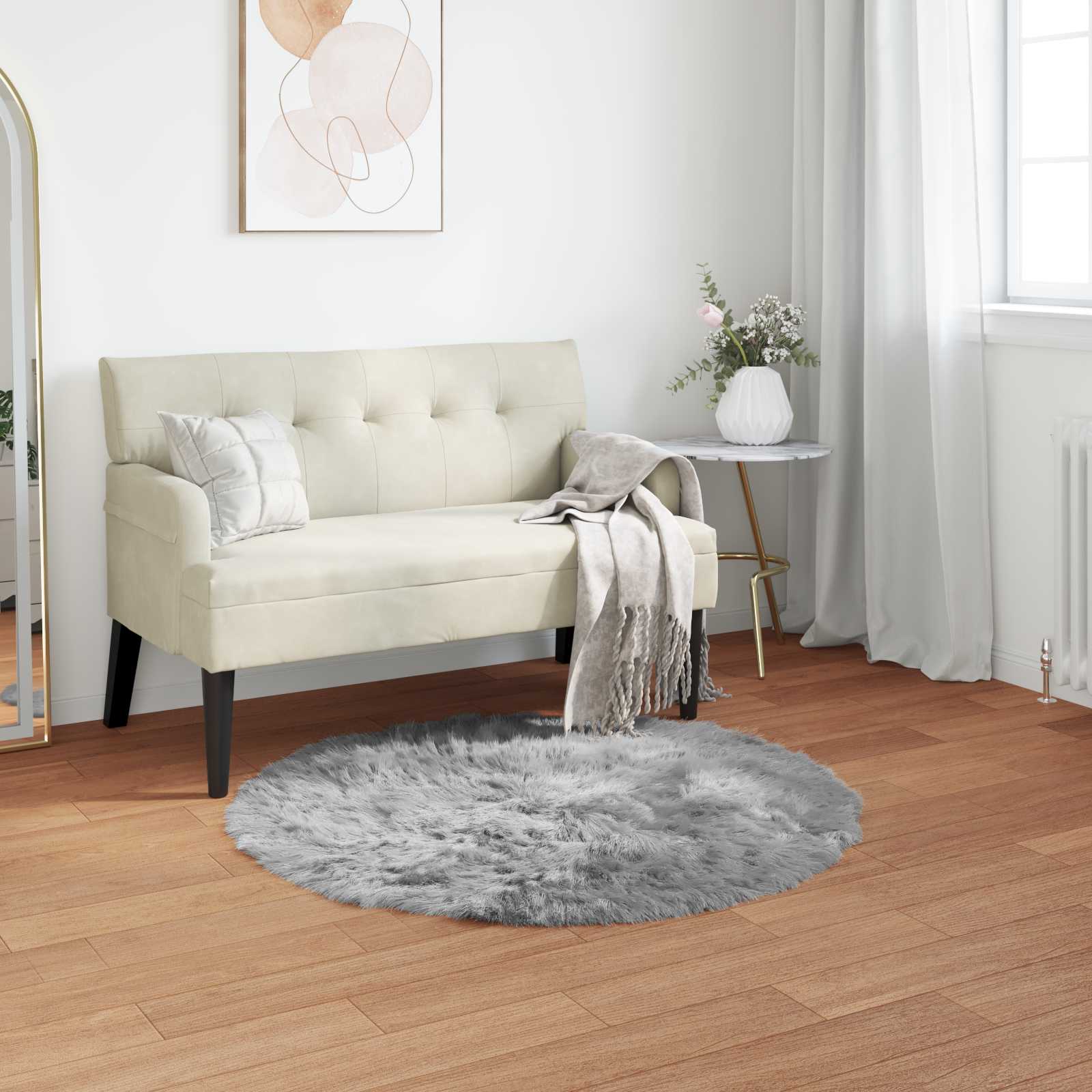 Vidaxx Kunstschaffellteppich Tafalla grau ø 100 cm Polyester