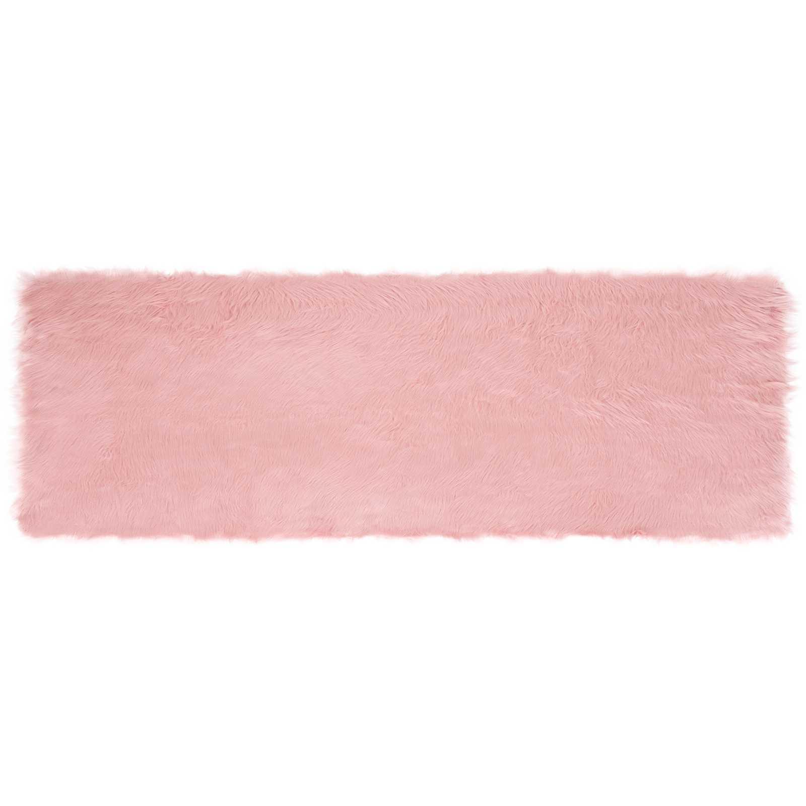VidaXL gefälschter Schaffellteppich Tafalla rosa 80 x 250 cm Polyester