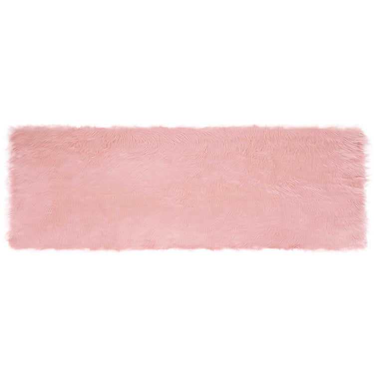 VidaXL gefälschter Schaffellteppich Tafalla rosa 80 x 250 cm Polyester