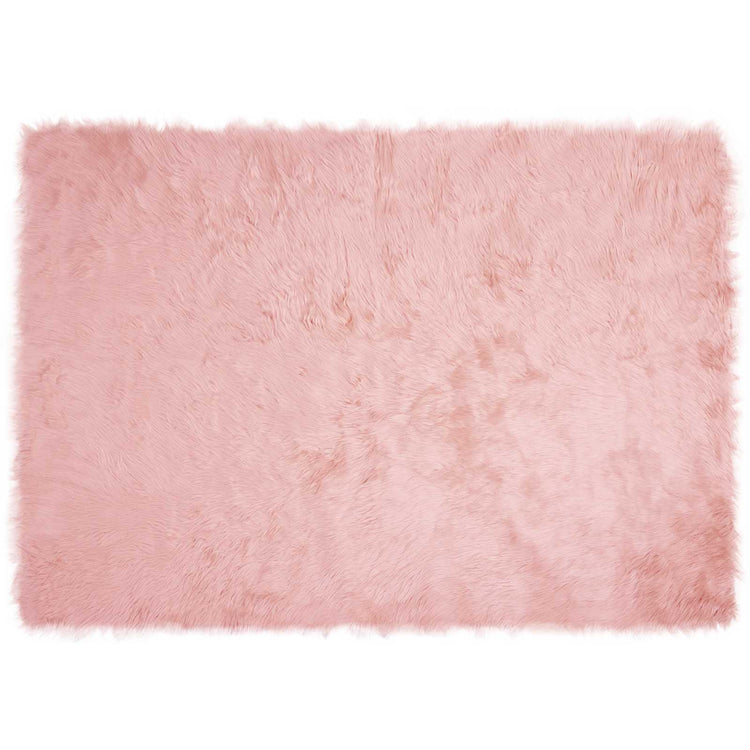 VidaXL gefälschter Schaffellteppich Tafalla rosa 140 x 200 cm Polyester
