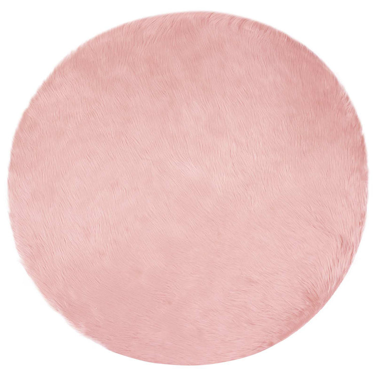 VidaXL gefälschter Schaffellteppich Tafalla rosa ø 80 cm Polyester
