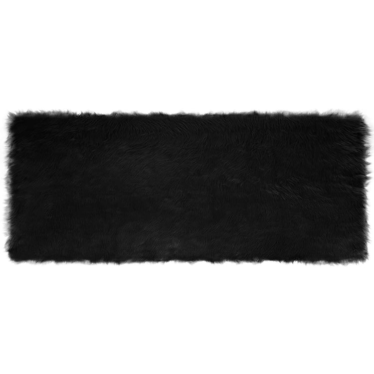 VidaXL Kunstschaffellteppich Tafalla Schwarz 80 x 200 cm Polyester