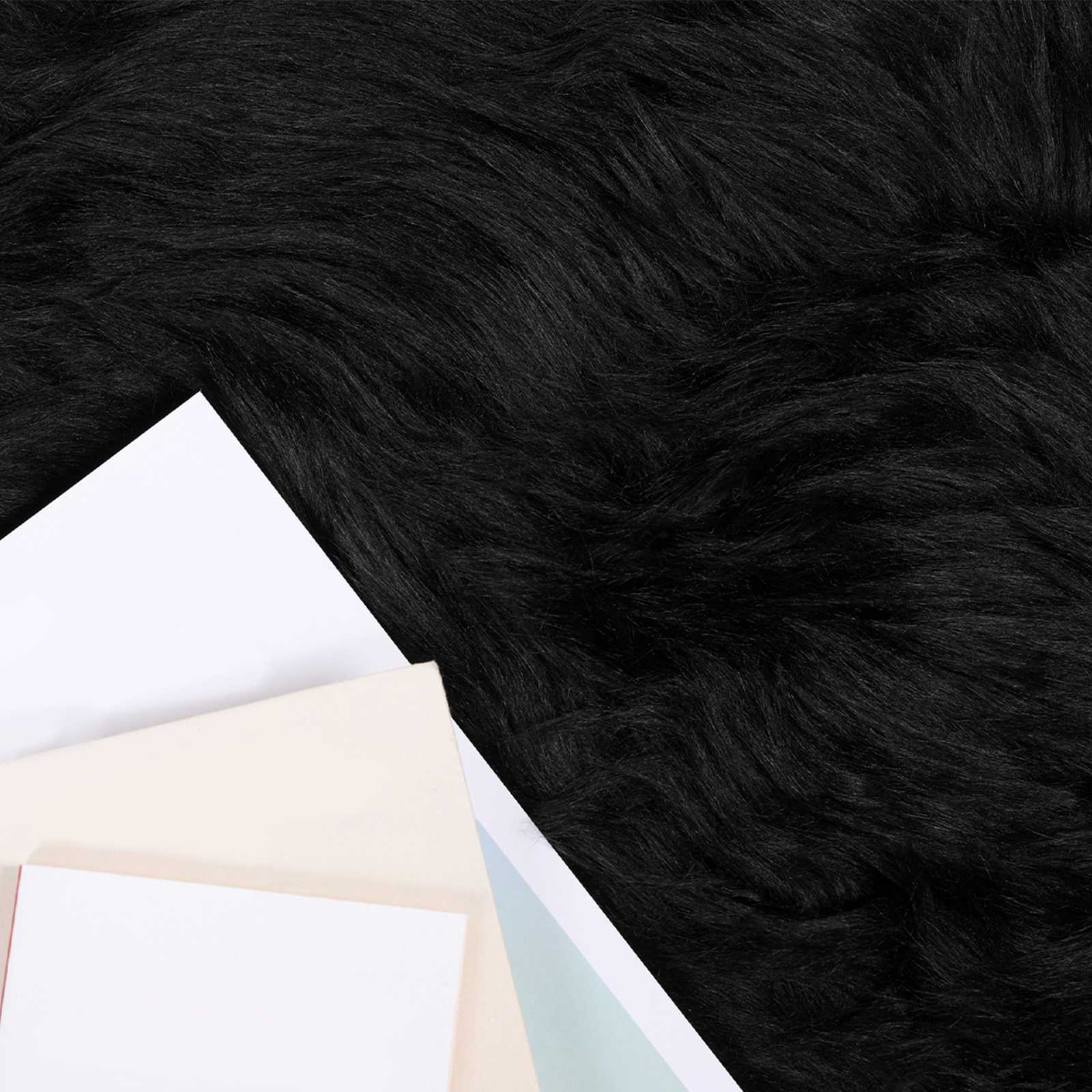 Vidaxx Kunstschaffellteppich Tafalla schwarz 80 x 250 cm Polyester