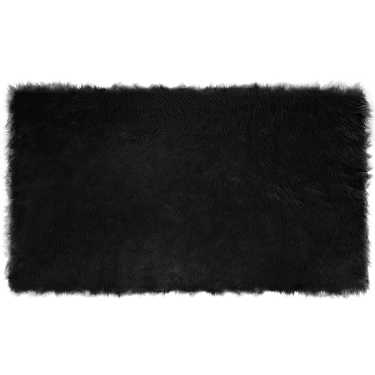 Vidaxx Kunstschaffellteppich Tafalla schwarz 100 x 200 cm Polyester