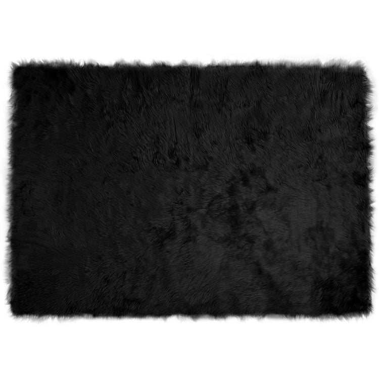Vidaxx Kunstschaffellteppich Tafalla schwarz 140 x 200 cm Polyester