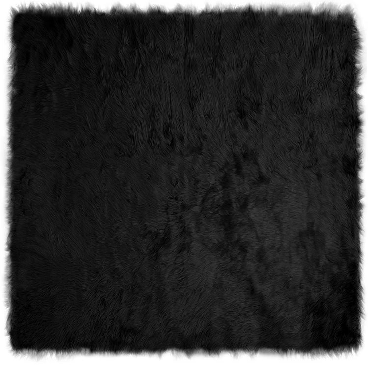 Vidaxx Kunstschaffellteppich Tafalla schwarz 240 x 240 cm Polyester