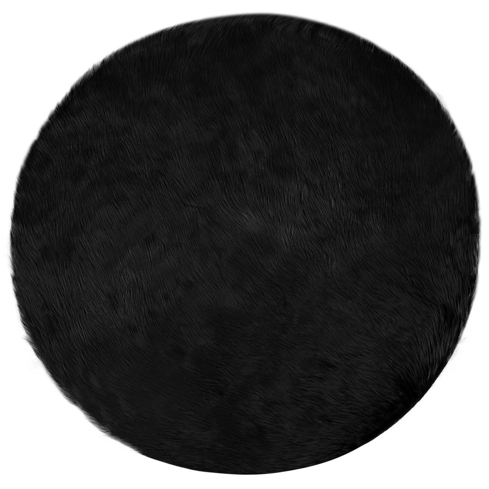 VidaXL Kunstschaffellteppich Tafalla schwarz ø 80 cm Polyester