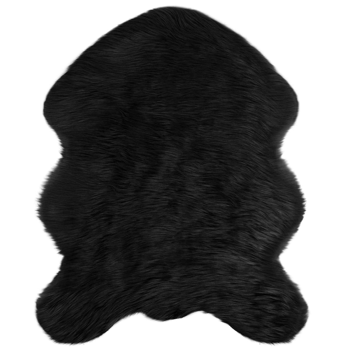 VidaXL Kunstschaffellteppich Tafalla Schwarz 50 x 80 cm Polyester