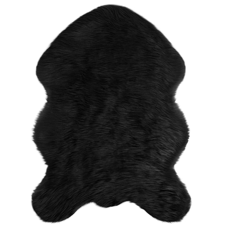 VidaXL gefälschter Schaffellteppich Tafalla schwarz 60 x 90 cm Polyester