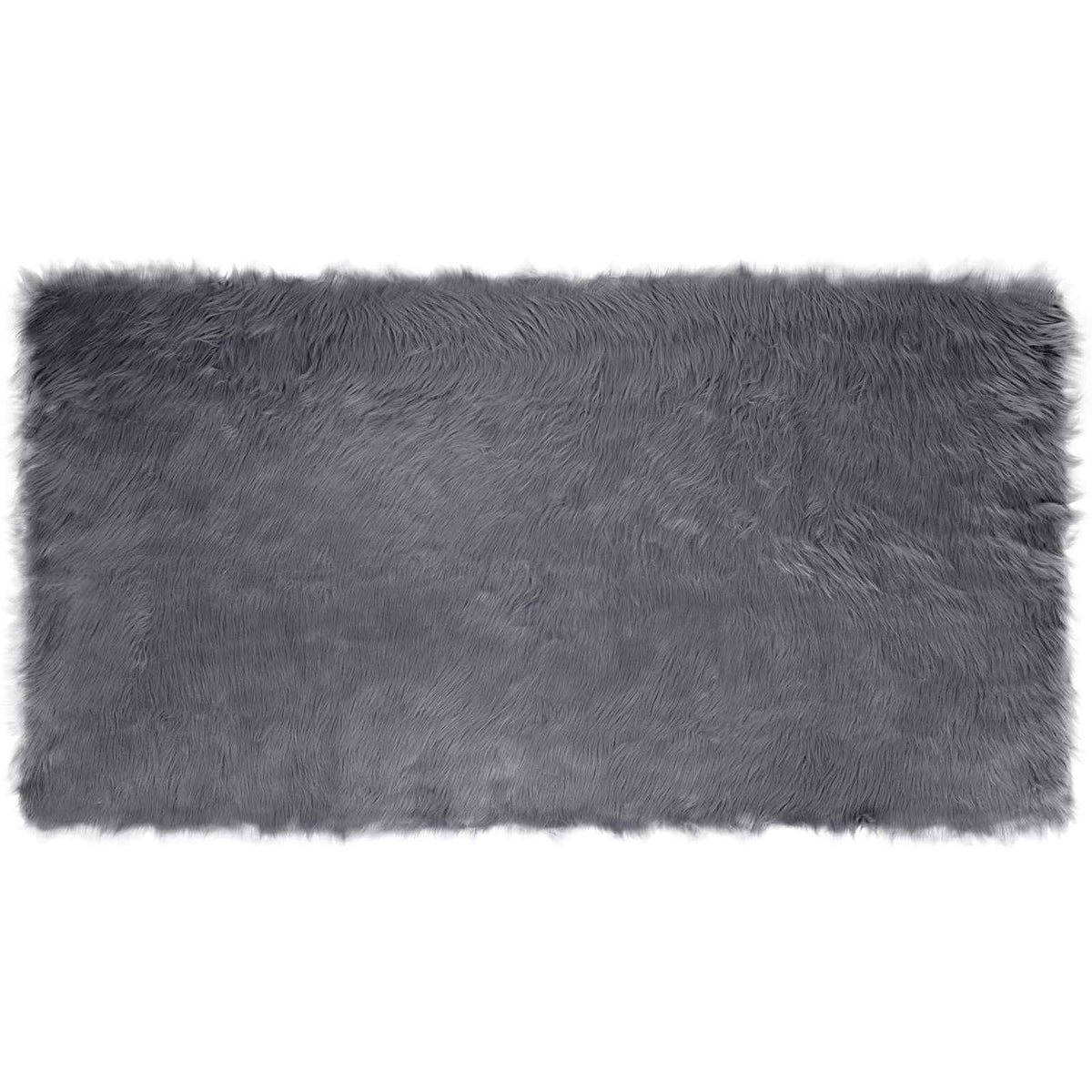 Vidaxl gefälschter Schaffellteppich Tafalla Anthrazit 60 x 110 cm Polyester
