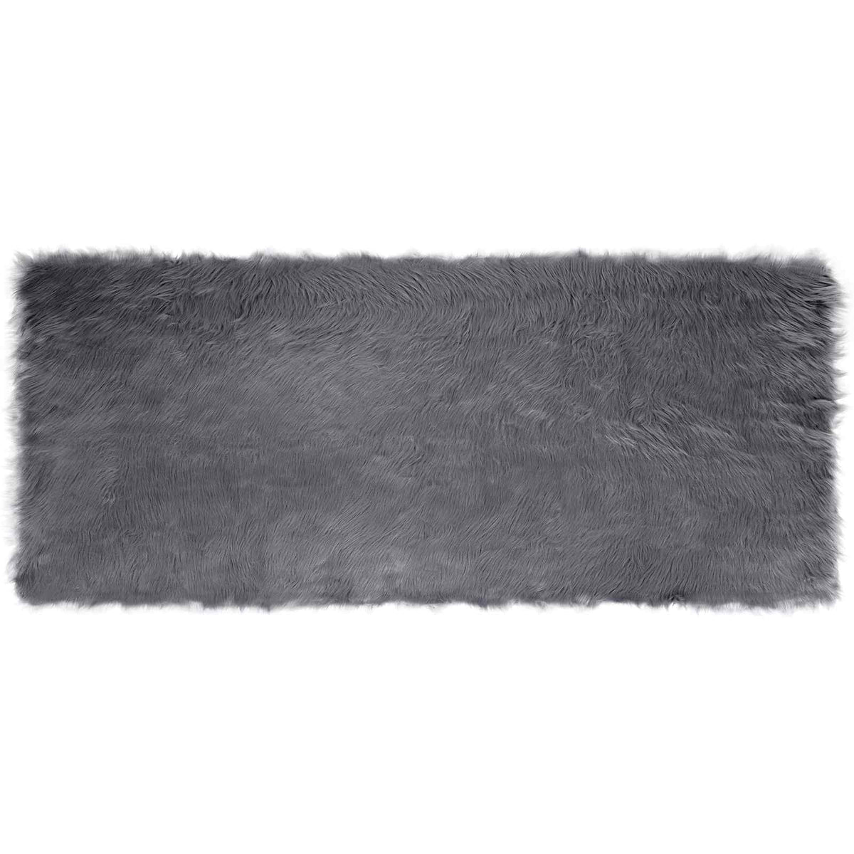 Vidaxl Kunstschaffellteppich Tafalla Anthrazit 80 x 200 cm Polyester