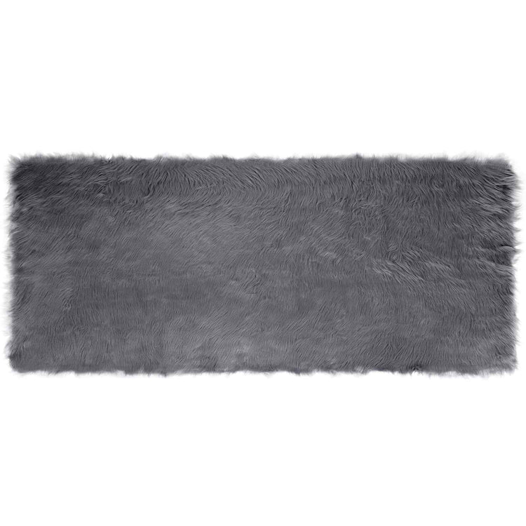 Vidaxl Kunstschaffellteppich Tafalla Anthrazit 80 x 200 cm Polyester