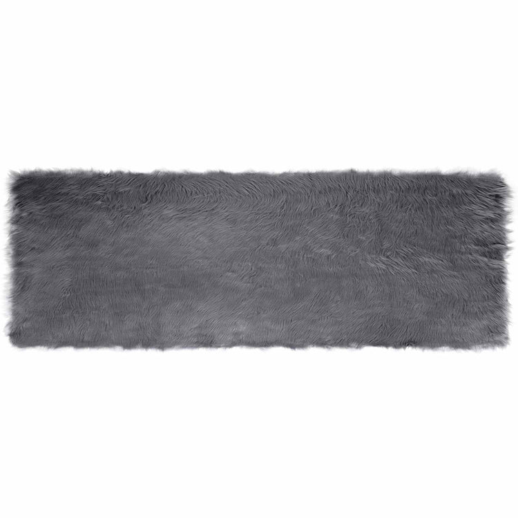 VidaXL Kunstschaffellteppich Tafalla Anthrazit 80 x 250 cm Polyester