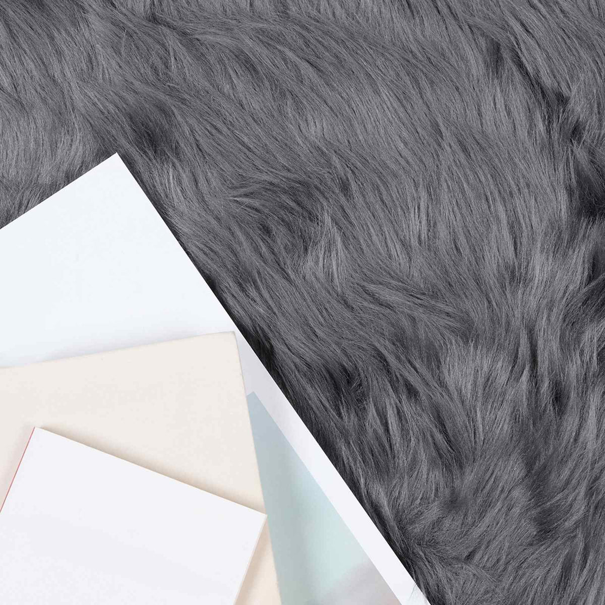 Vidaxx Kunstschaffellteppich Tafalla Anthrazit ø 120 cm Polyester