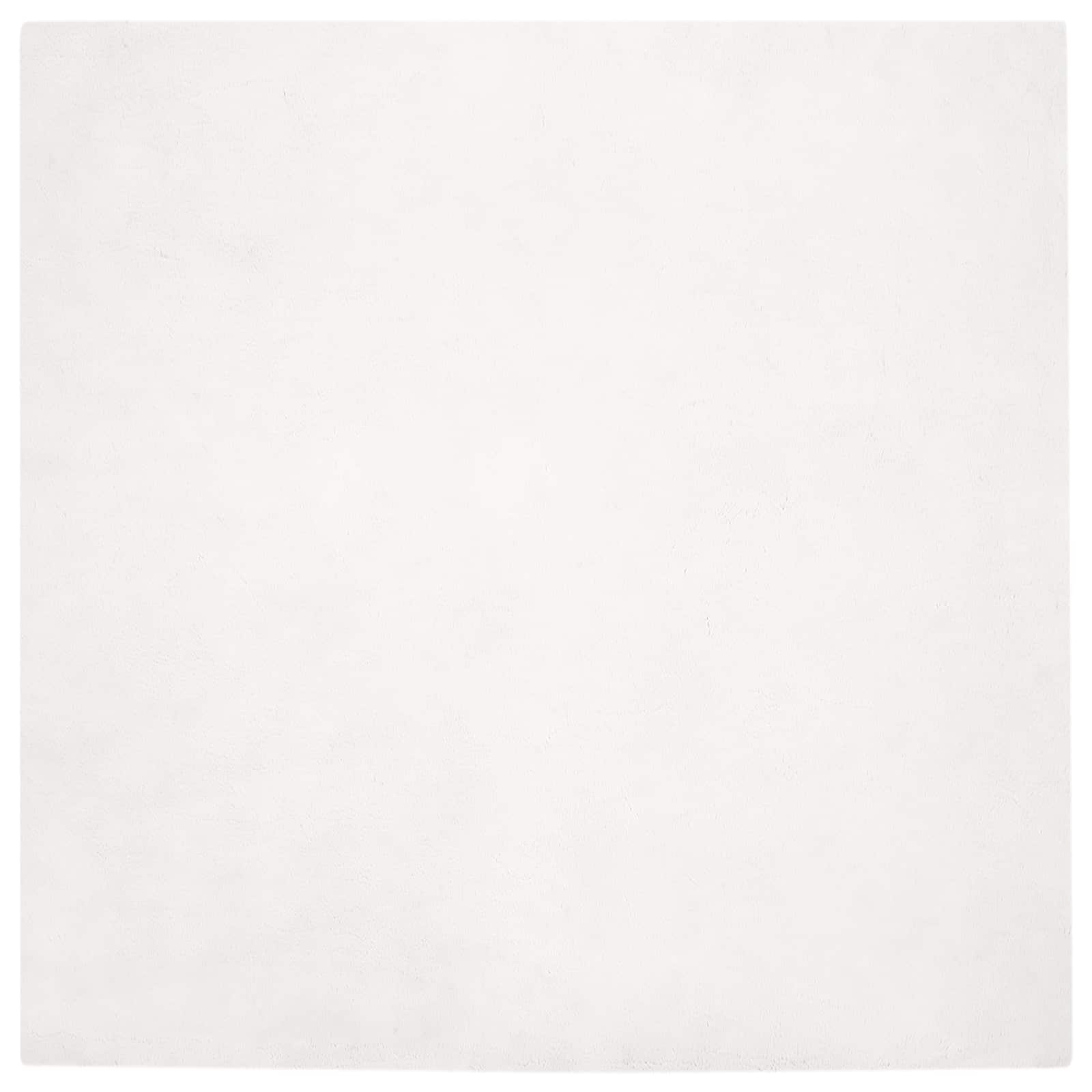 VidaXL Kunstkaninchenfell-Teppich, geölt, weiß, 200 x 200 cm, Polyester