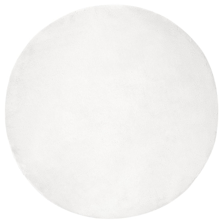 Vidaxxl Kunstkaninchenfell-Teppich, geölt, weiß, ø 80 cm, Polyester