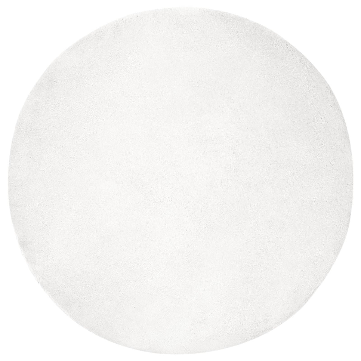 Vidaxl Kunstkaninchenfell-Teppich, geölt, weiß, ø 100 cm, Polyester