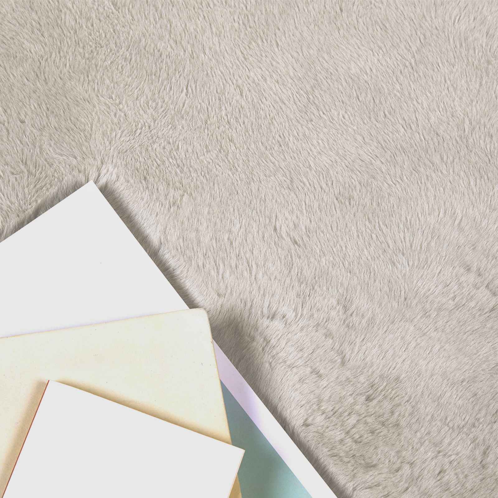 VidaXL Kunstkaninchenfell-Teppich, geölt, beige, 80 x 150 cm, Polyester