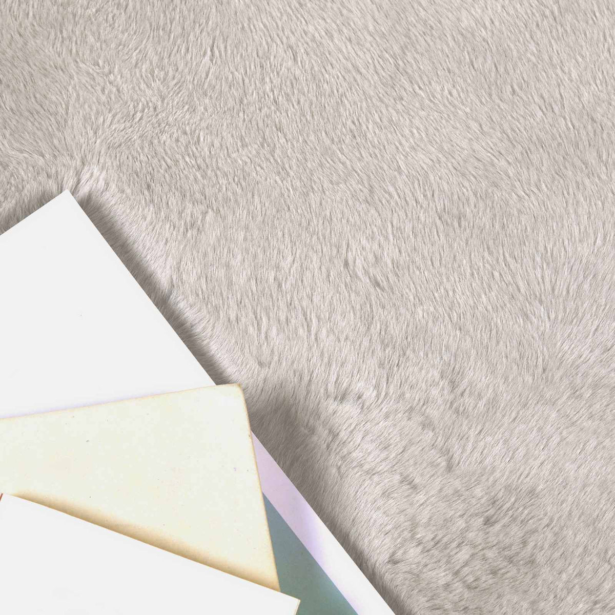 VidaXL Kunstkaninchenfell-Teppich, geölt, beige, ø 200 cm, Polyester