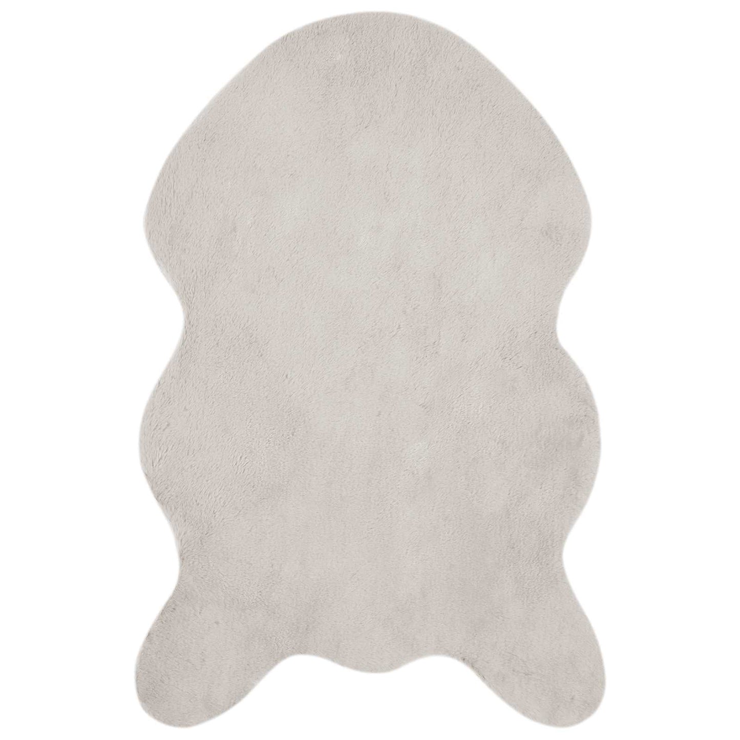 VidaXL Kunstkaninchenfell-Teppich, geölt, beige, 50 x 80 cm, Polyester