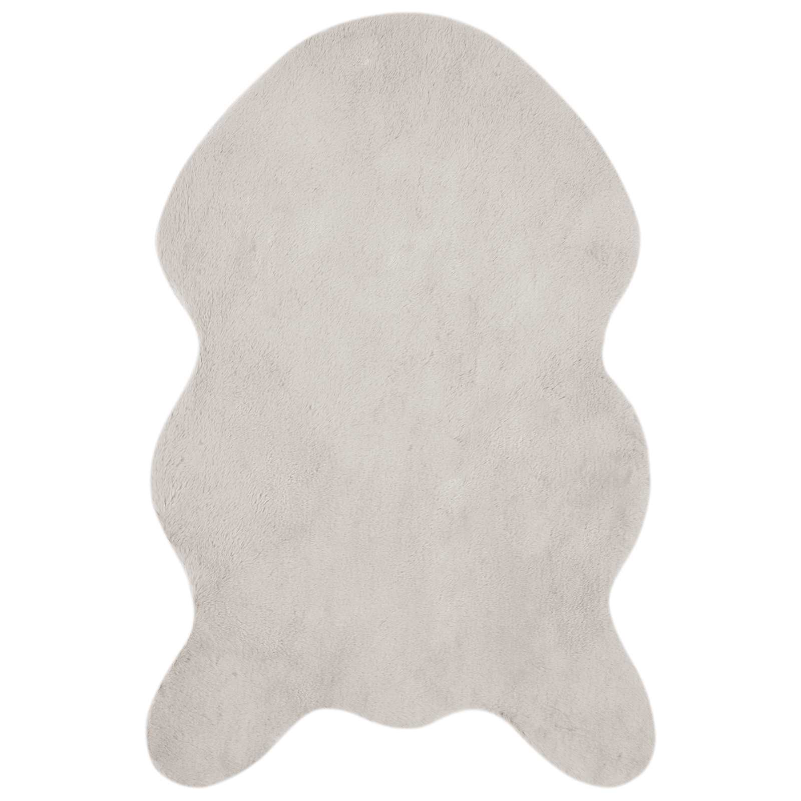 VidaXL Kunstkaninchenfell-Teppich, geölt, beige, 50 x 80 cm, Polyester