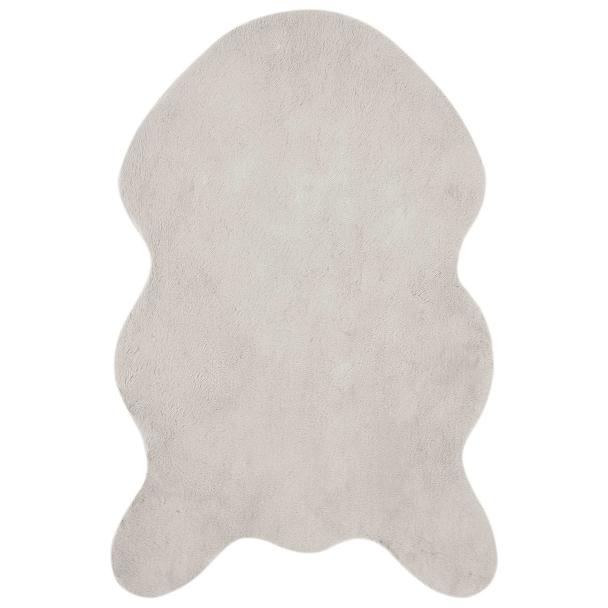VidaXL Kunstkaninchenfell-Teppich, geölt, beige, 60 x 90 cm, Polyester