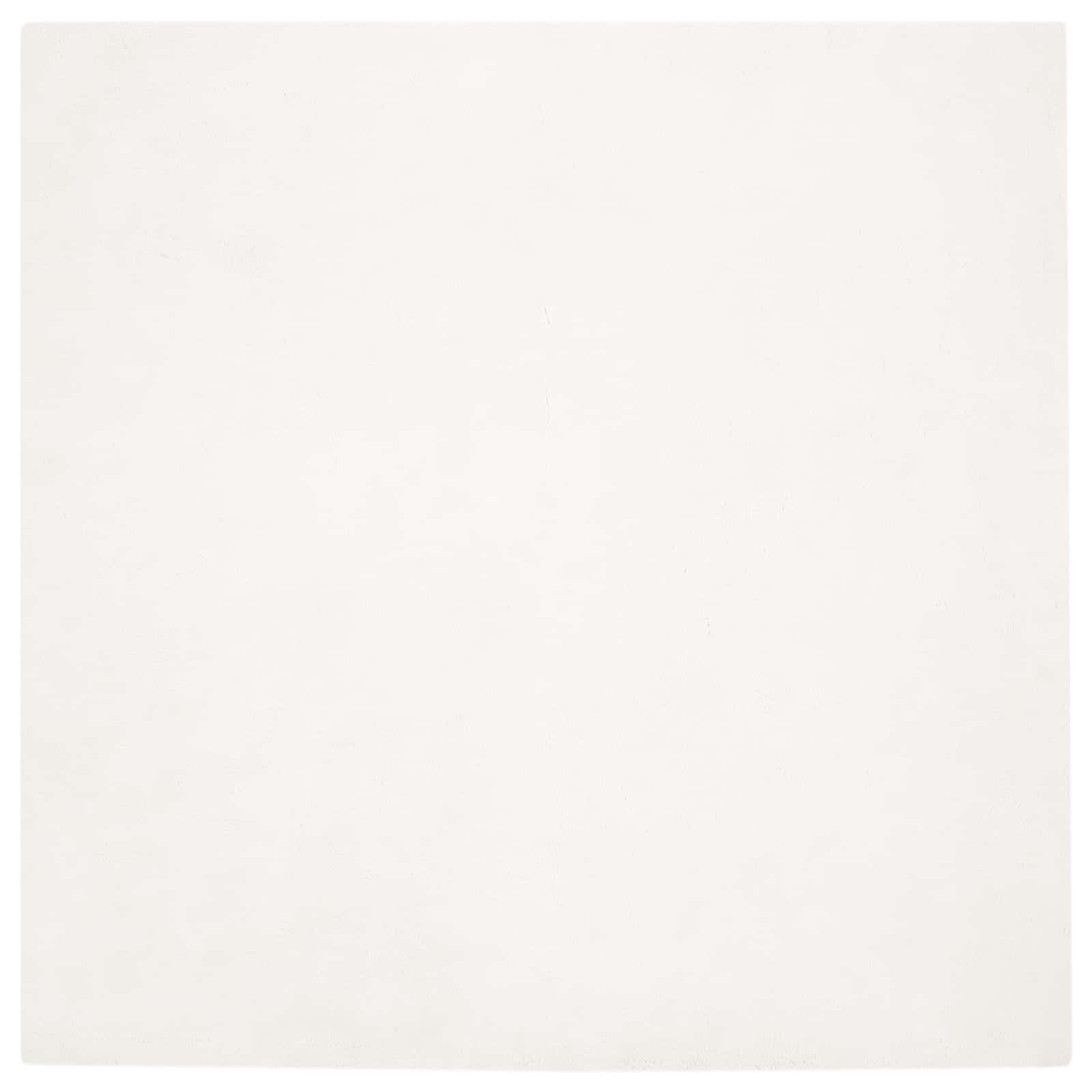 VidaXL Kunstkaninchenfell-Teppich, geölt, cremefarben, 120 x 120 cm, Polyester