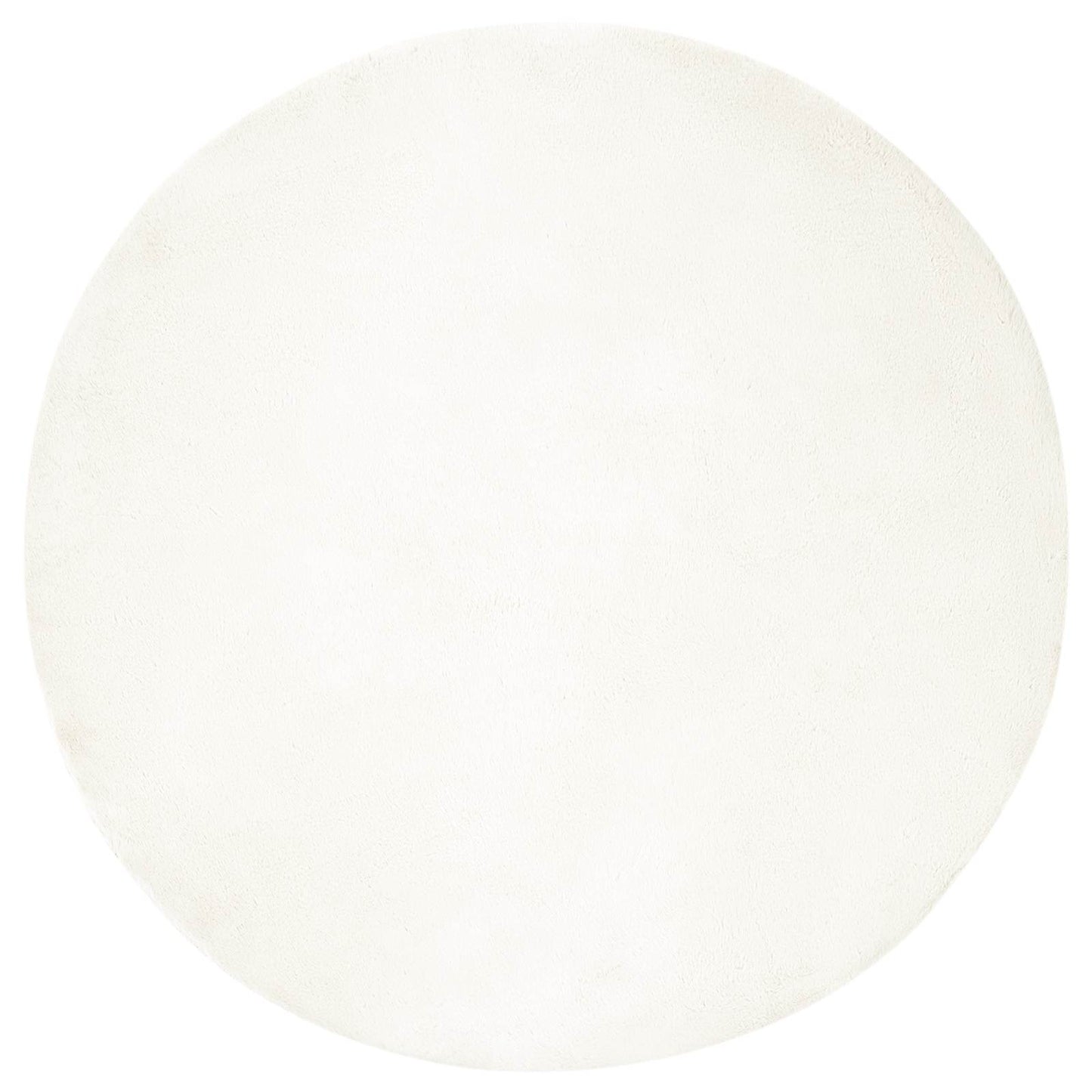 VidaXL Kunstkaninchenfell-Teppich, geölt, cremefarben, ø 80 cm, Polyester