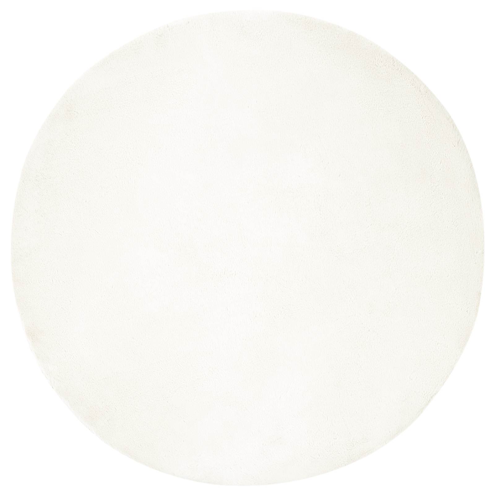 VidaXL Kunstkaninchenfell-Teppich, geölt, cremefarben, ø 80 cm, Polyester