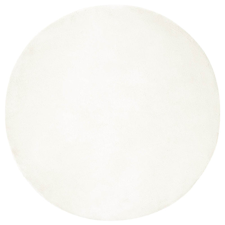 VidaXL Kunstkaninchenfell-Teppich, geölt, cremefarben, ø 80 cm, Polyester
