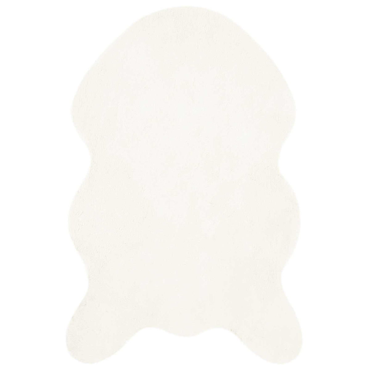 VidaXL Kunstkaninchenfell-Teppich, geölt, cremefarben, 60 x 90 cm, Polyester