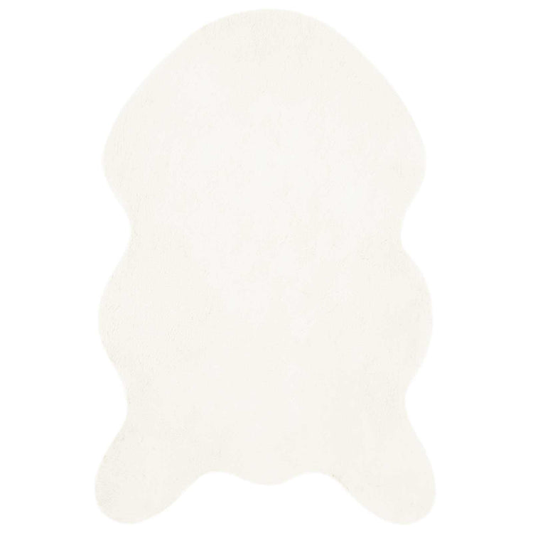 VidaXL Kunstkaninchenfell-Teppich, geölt, cremefarben, 60 x 90 cm, Polyester