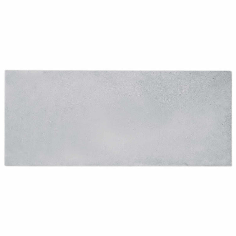VidaXL Kunstkaninchenfell-Teppich, grau, 80 x 200 cm, Polyester