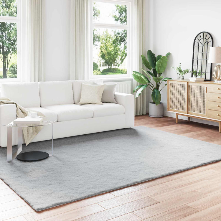 VidaXL Kunstkaninchenfell-Teppich, grau, 200 x 280 cm, Polyester