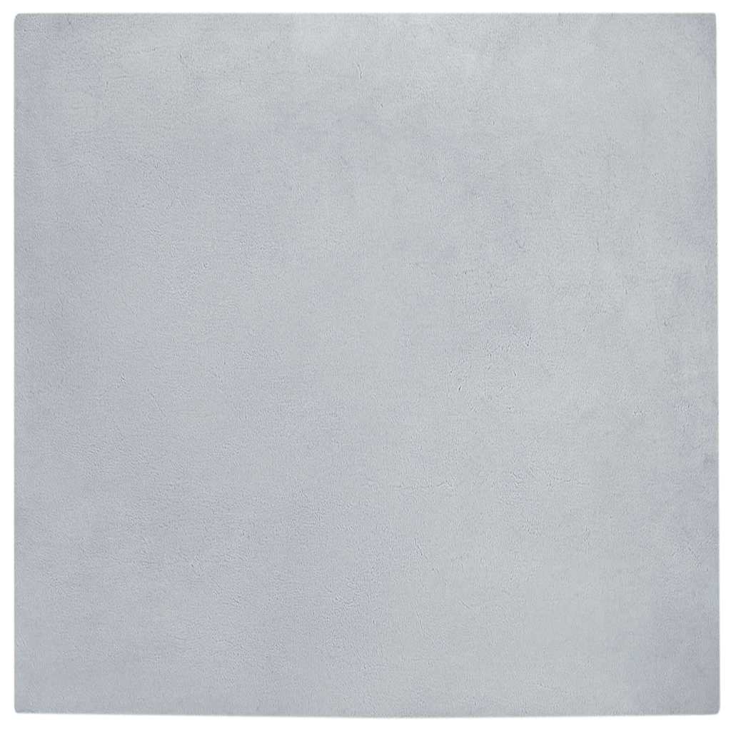 VidaXL Kunstkaninchenfell-Teppich, grau, 200 x 200 cm, Polyester