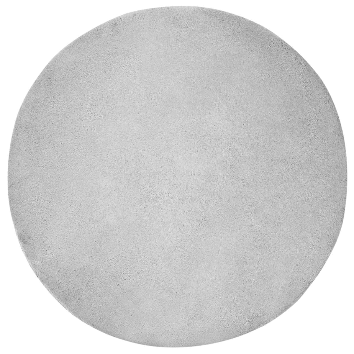 Vidaxxl Kunstkaninchenfell-Teppich, geöltes Grau, ø 200 cm, Polyester