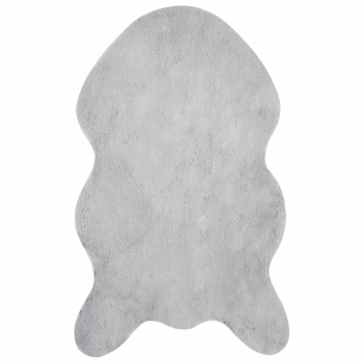 VidaXL Kunstkaninchenfell-Teppich, geölt, grau, 50 x 80 cm, Polyester