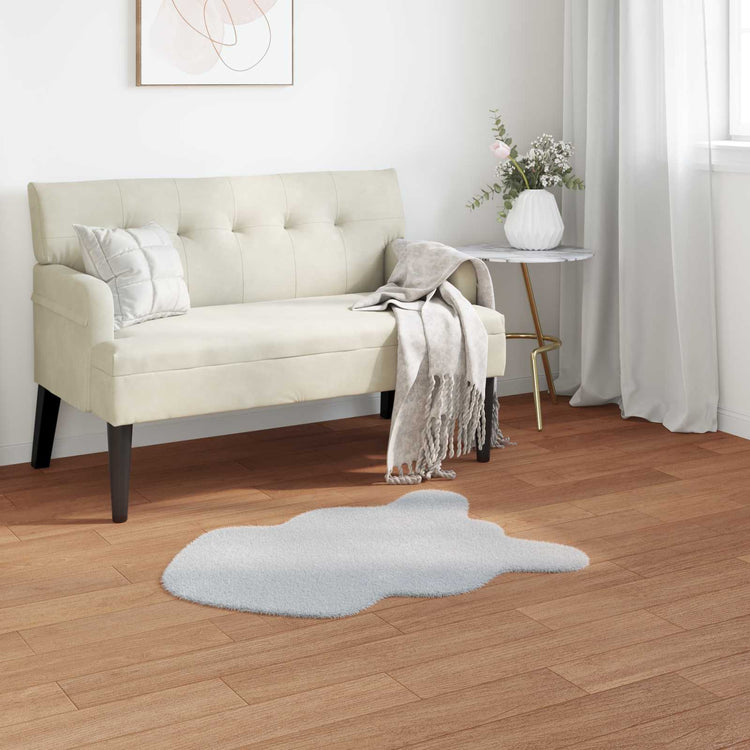 VidaXL Kunstkaninchenfell-Teppich, geölt, grau, 60 x 90 cm, Polyester