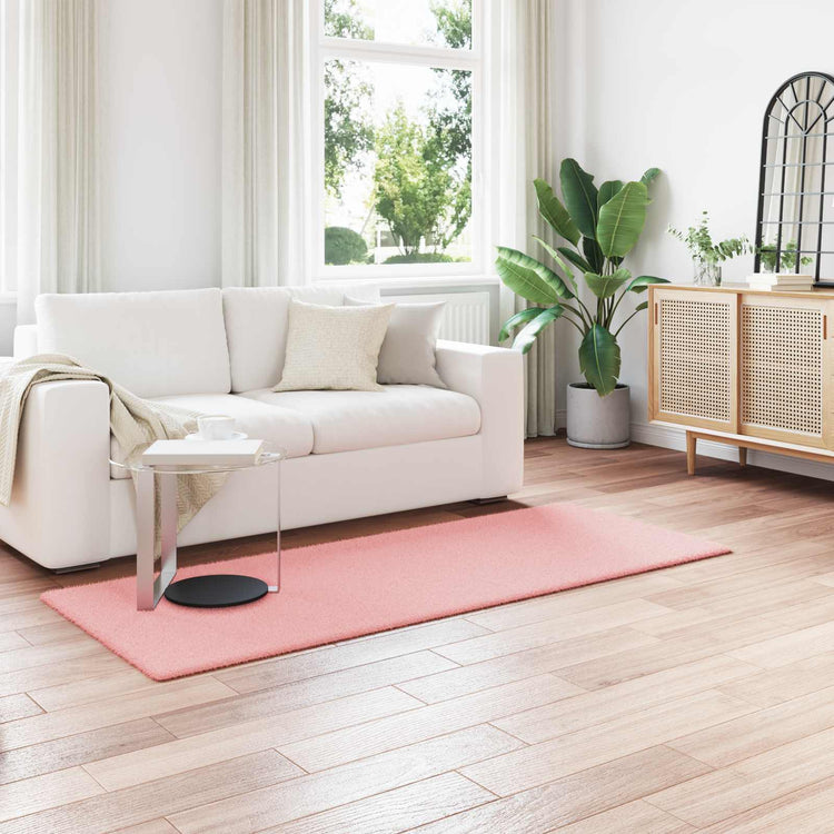 VidaXL Kunstkaninchenfell-Teppich, geölt, rosa, 100 x 200 cm, Polyester