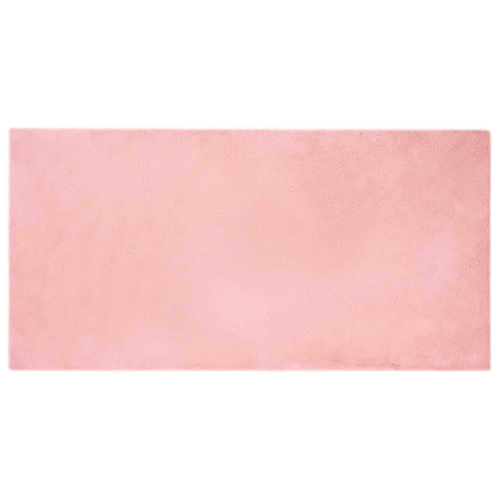 VidaXL Kunstkaninchenfell-Teppich, geölt, rosa, 100 x 200 cm, Polyester
