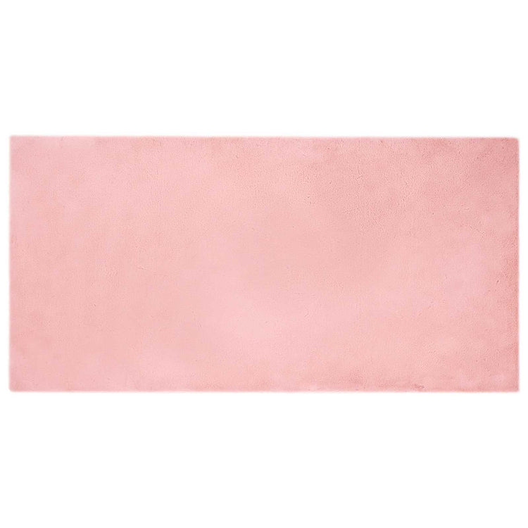 VidaXL Kunstkaninchenfell-Teppich, geölt, rosa, 100 x 200 cm, Polyester