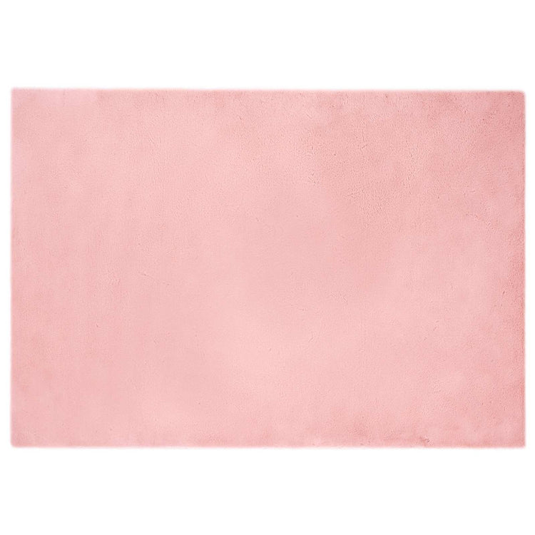 VidaXL Kunstkaninchenfell-Teppich, geöltes Rosa, 140 x 200 cm, Polyester