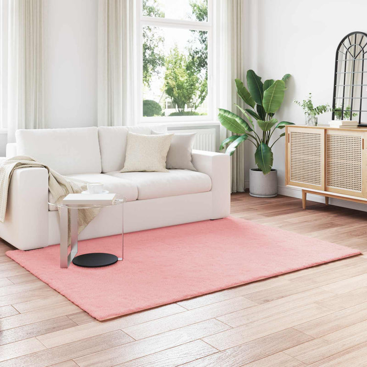 VidaXL Kunstkaninchenfell-Teppich, geöltes Rosa, 160 x 230 cm, Polyester